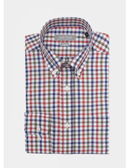 Camisa Sport a Cuadros Roja| JOHN TWEED