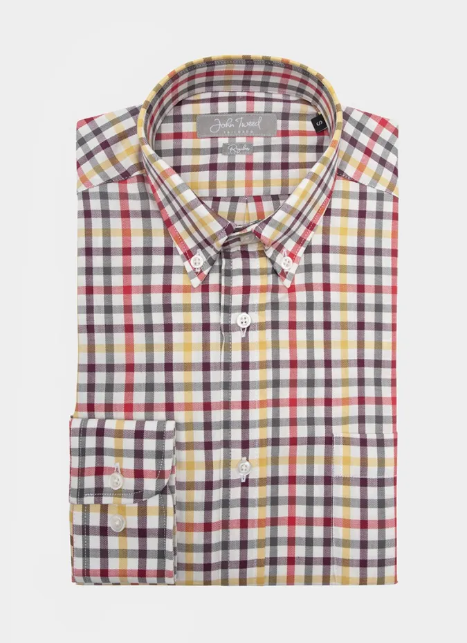 Camisa Vaiella Castanho e Azul | JOHN TWEED TAILORED