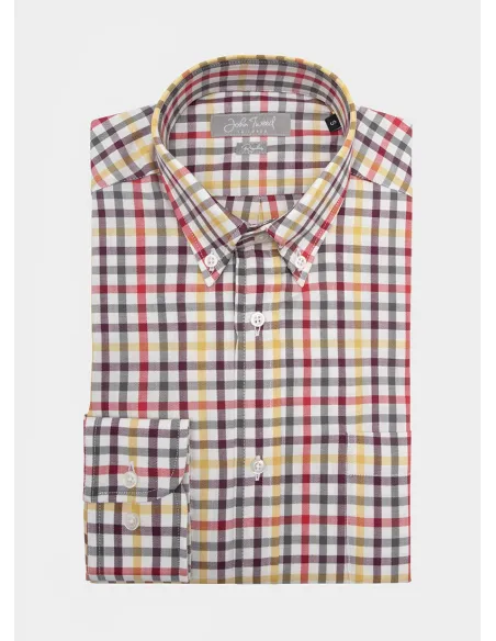 Camisa Vaiella Castanho e Azul | JOHN TWEED TAILORED