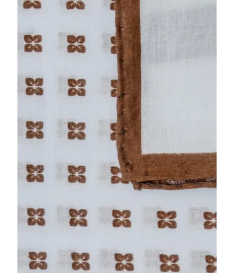 Blue and Brown Design Cotton Pocket Square| JOHN TWEED TAILORED 2