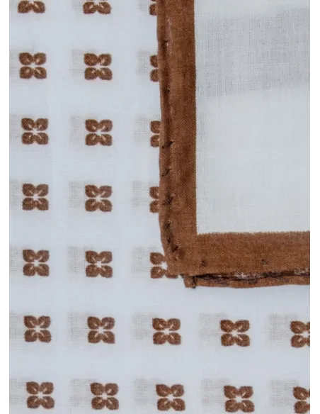 Blue and Brown Design Cotton Pocket Square| JOHN TWEED TAILORED