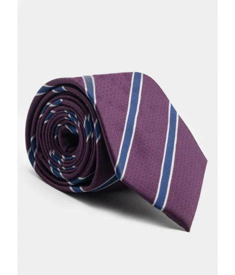 Gravata de Seda Risca Bordeaux| JOHN TWEED TAILORED