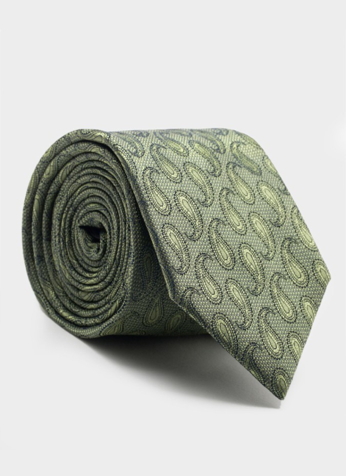 Corbata de Seda Verde con Cornucopia