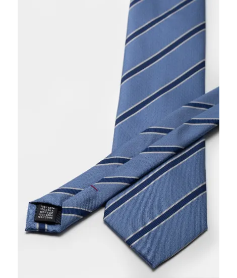 Corbata de Seda con Raya Azul| JOHN TWEED 2
