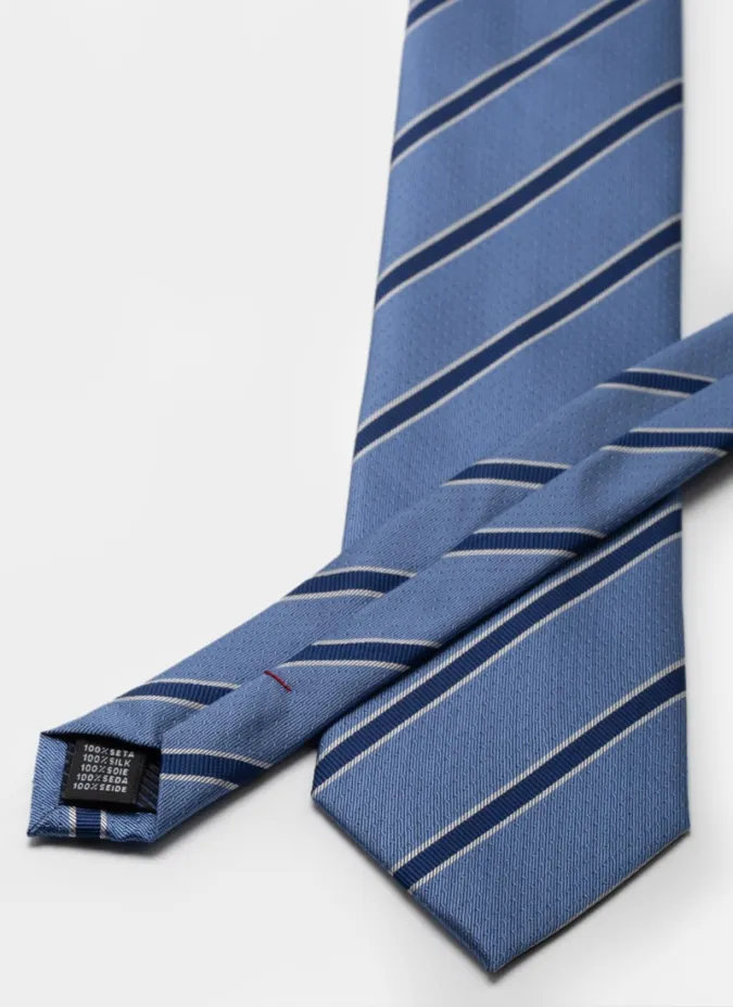 Blue Stripe Silk Tie| JOHN TWEED TAILORED