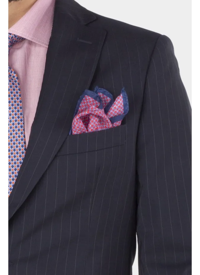 Diplomatic Stripe Blue Wool Suit| JOHN TWEED TAILORED