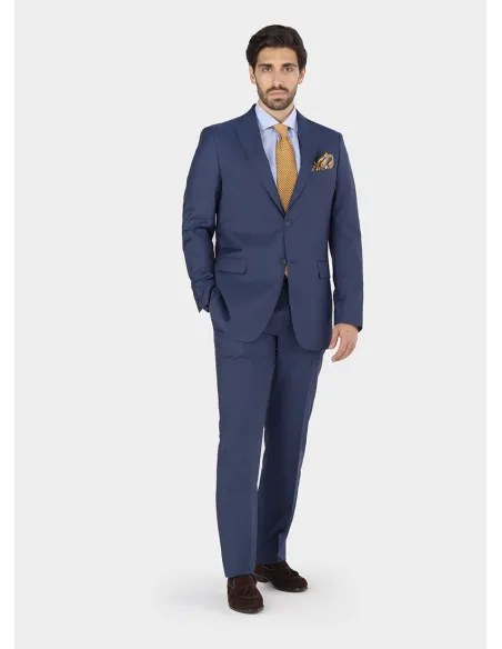 Plain Indigo Blue Wool Suit| JOHN TWEED TAILORED