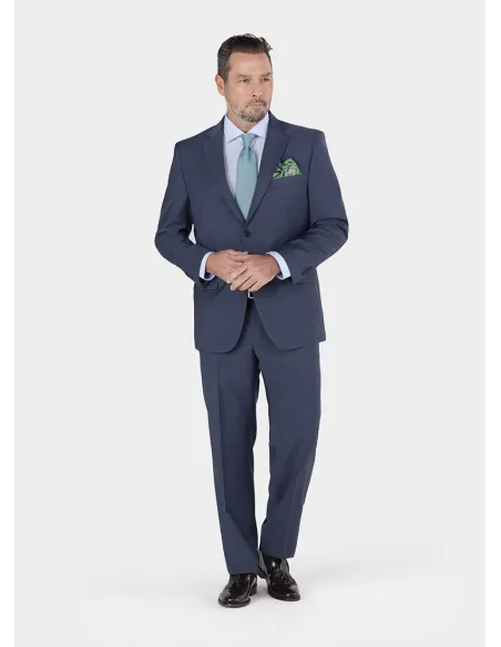 Blue Plain Weave Wool Suit| JOHN TWEED TAILORED