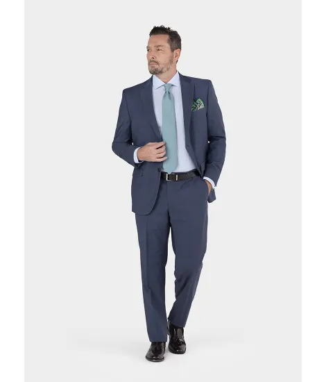 Blue Plain Weave Wool Suit| JOHN TWEED TAILORED 2