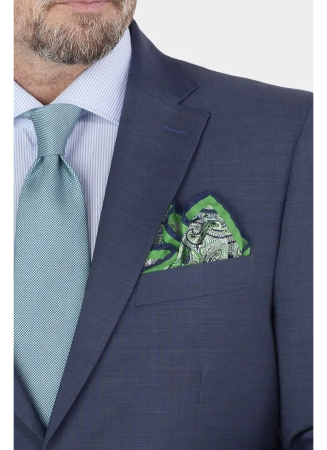 Blue Plain Weave Wool Suit| JOHN TWEED TAILORED