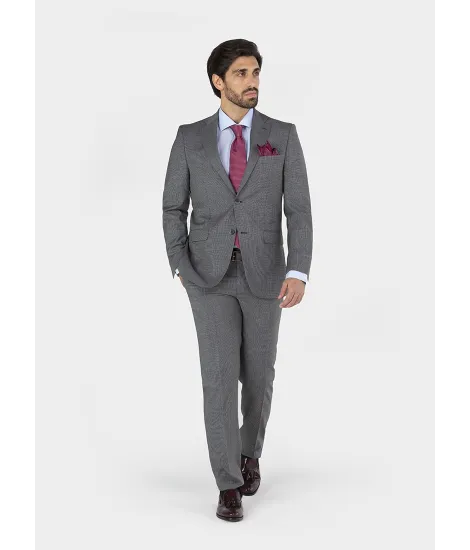 Traje de Lana Pied Poule Gris| JOHN TWEED