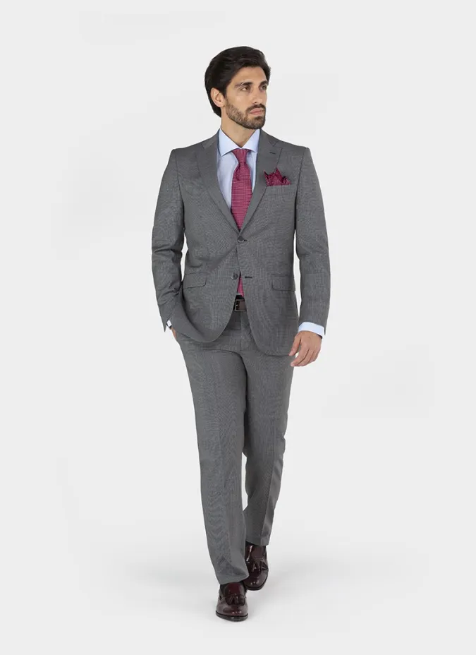 Traje de Lana Pied Poule Gris| JOHN TWEED