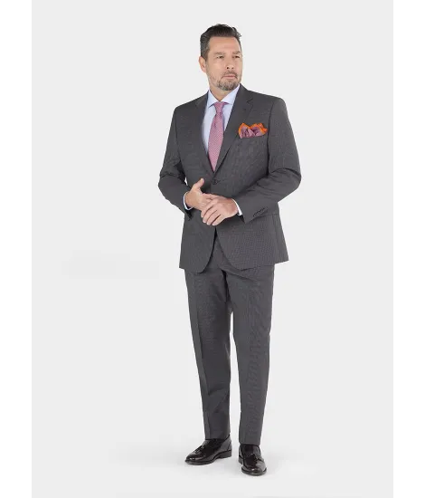 Grey Plain Weave Wool Suit| JOHN TWEED TAILORED
