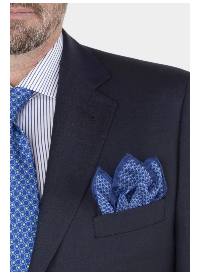 Navy Blue Plain Weave Wool Suit| JOHN TWEED TAILORED