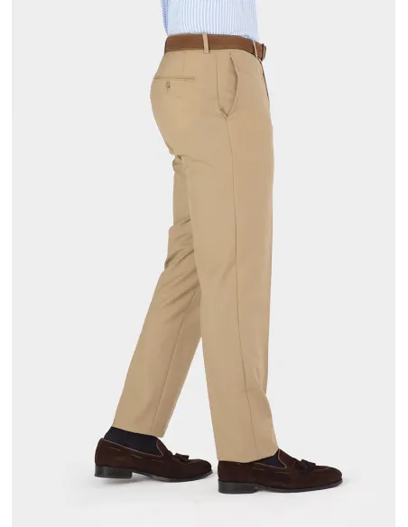 Calça de Lã Camel| JOHN TWEED TAILORED