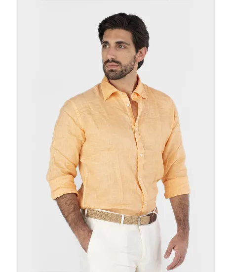 CORAL LINEN SHIRT | JOHN TWEED TAILORED