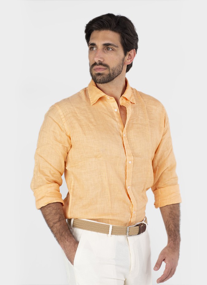 Camisa de Linho Laranja