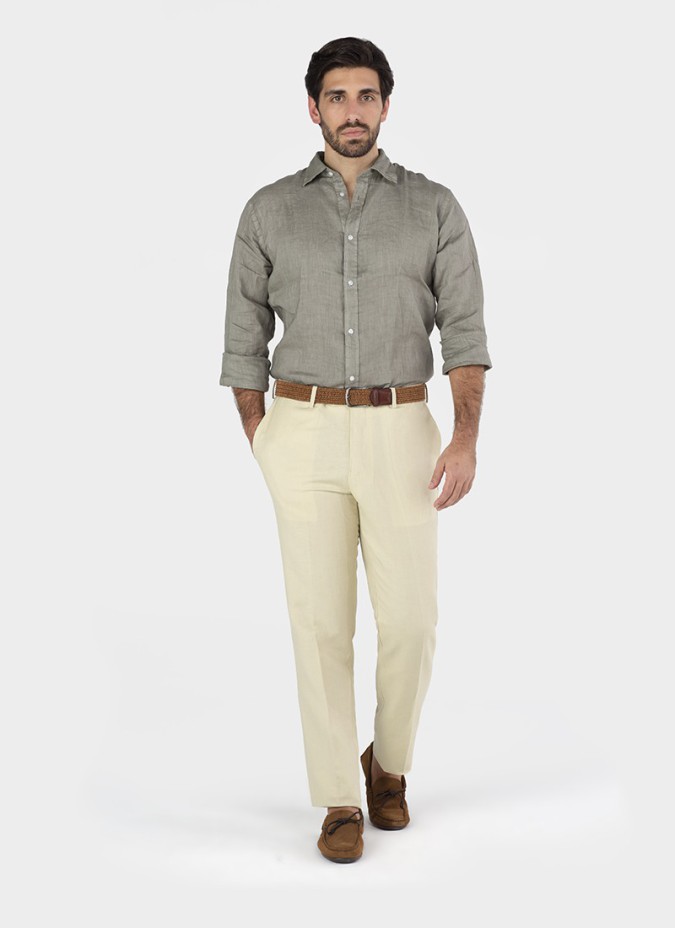 Calça de Linho Bege