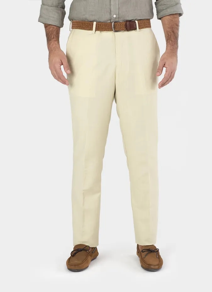 BEIGE LINEN PANTS | JOHN TWEED TAILORED