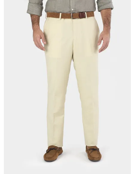 BEIGE LINEN PANTS | JOHN TWEED TAILORED
