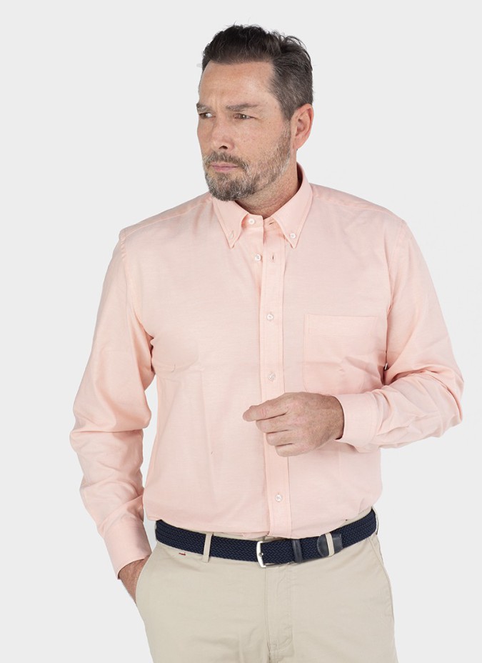 Camisa Sport Oxford Salmão