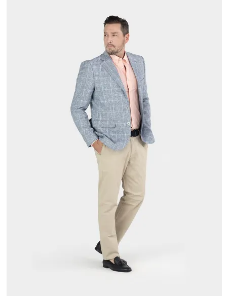 BLUE HERRINGBONE BLAZER| JOHN TWEED TAILORED