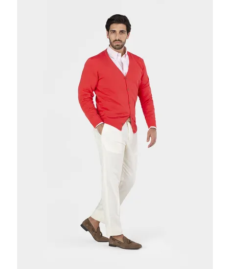 Cárdigan Hombre Rojo | Cárdigans Lisos | JOHN TWEED 2