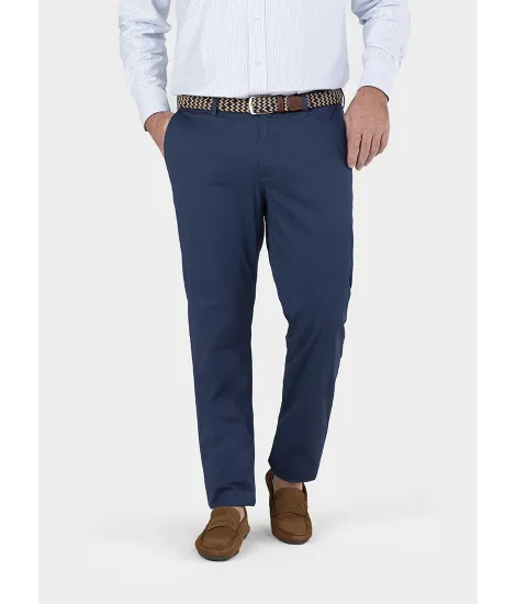 INDIGO BLUE COTTON PANTS | JOHN TWEED TAILORED 2
