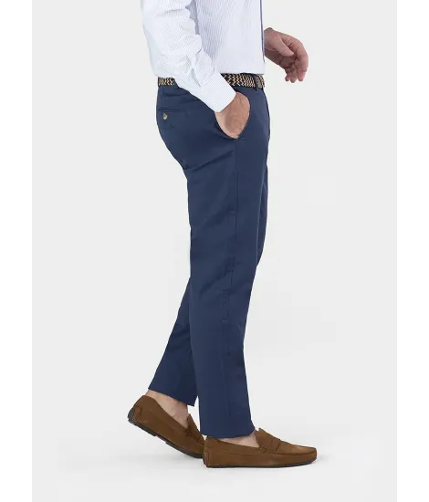 INDIGO BLUE COTTON PANTS | JOHN TWEED TAILORED 2