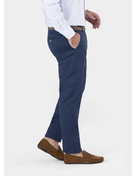 INDIGO BLUE COTTON PANTS | JOHN TWEED TAILORED