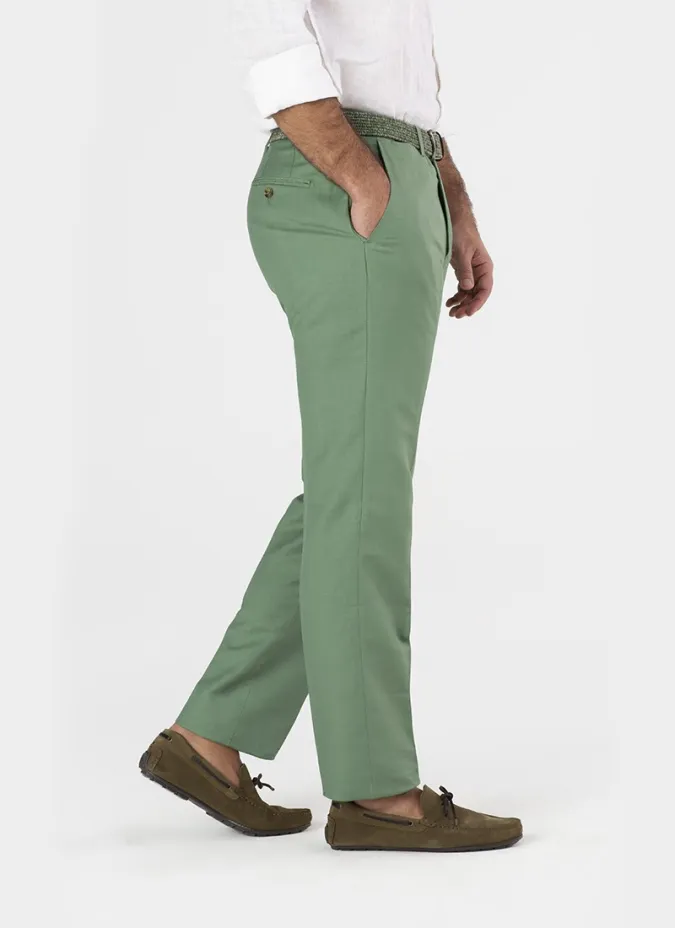 GREEN LINEN PANTS | JOHN TWEED TAILORED