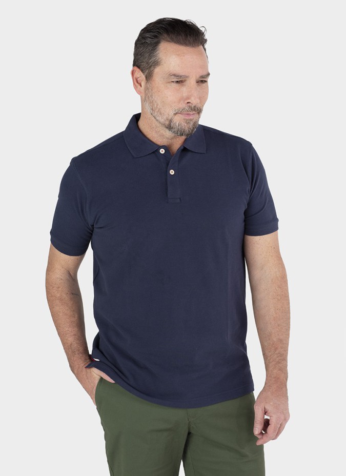 Polo Piqué Azul Marinho