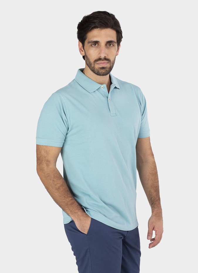 Polo Piqué Azul Claro