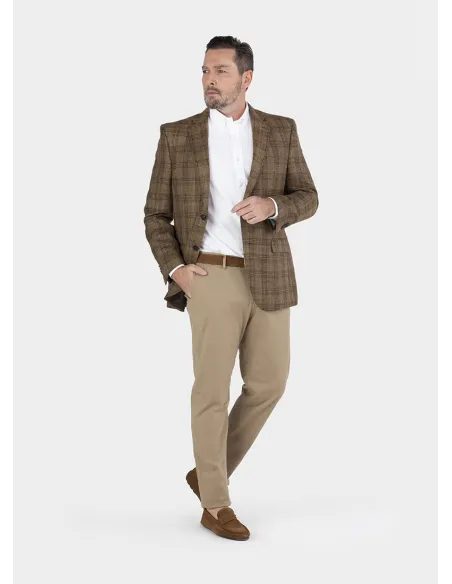 CAMEL PIED POULE BLAZER | JOHN TWEED TAILORED