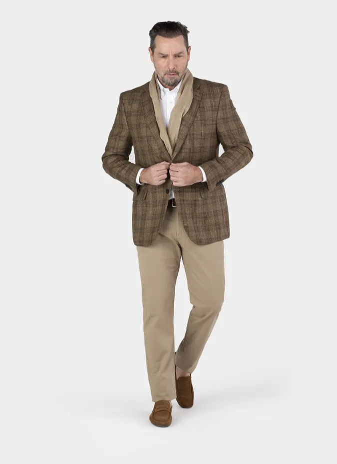 Blazer Pied Poule Camel | JOHN TWEED TAILORED