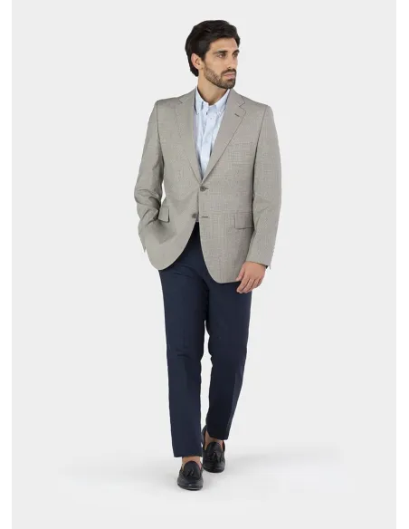 CAMEL PIED POULE BLAZER | JOHN TWEED TAILORED