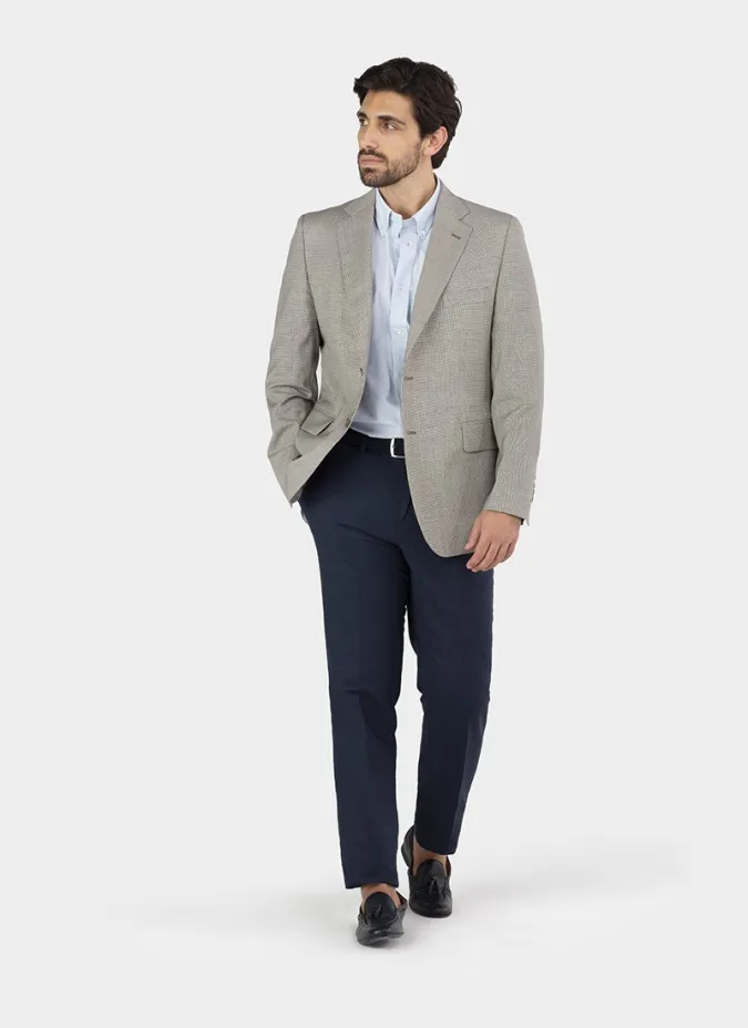 CAMEL PIED POULE BLAZER | JOHN TWEED TAILORED