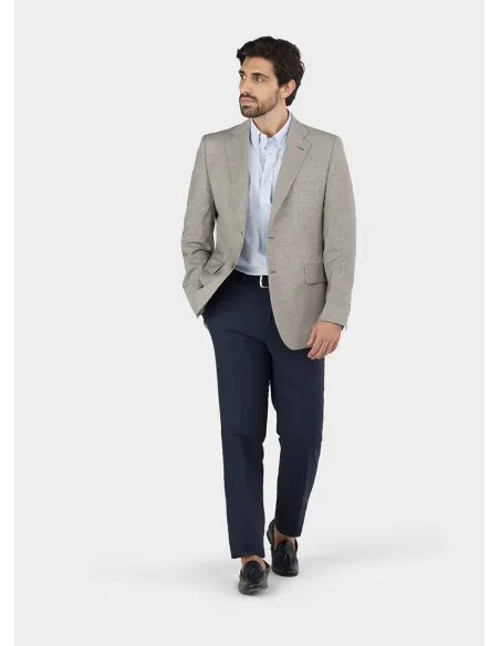 CAMEL PIED POULE BLAZER | JOHN TWEED TAILORED
