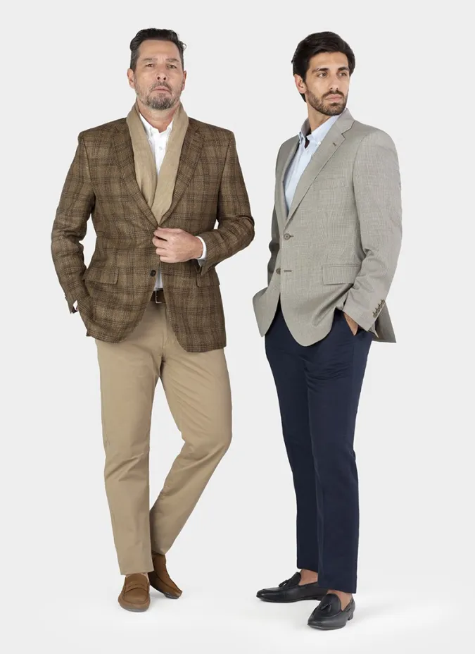CAMEL PIED POULE BLAZER | JOHN TWEED TAILORED