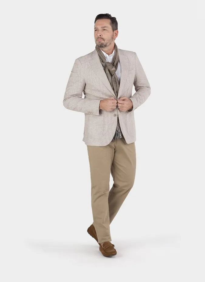 BLUE HERRINGBONE BLAZER| JOHN TWEED TAILORED