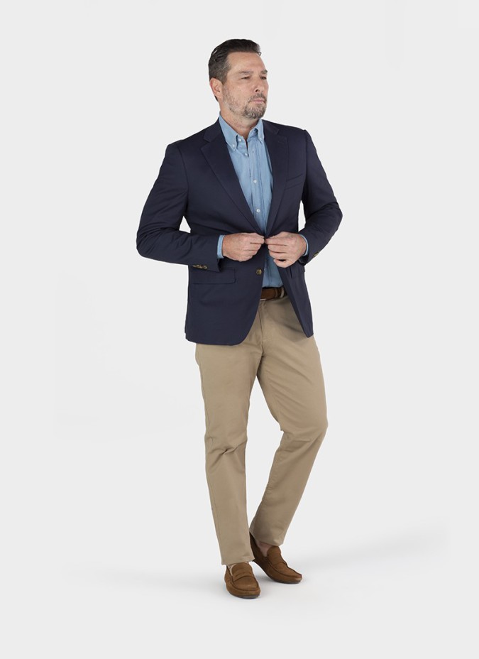 Blazer de Algodão Azul