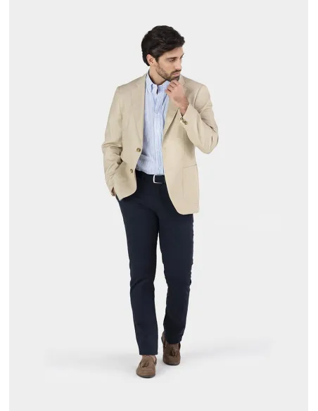 BLUE HERRINGBONE BLAZER| JOHN TWEED TAILORED
