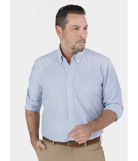 Camisa Sport con Raya Azul| JOHN TWEED