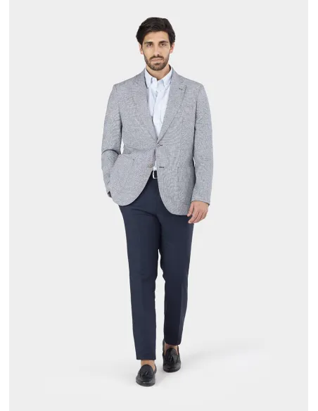 BLUE HERRINGBONE BLAZER| JOHN TWEED TAILORED