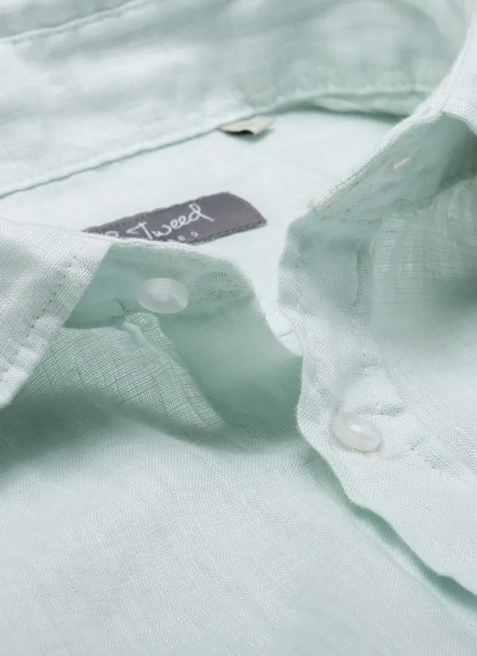 Camisa Linho Verde Claro| John Tweed Tailored