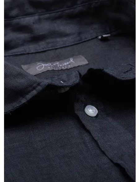 NAVY BLUE LINEN SHIRT | JOHN TWEED TAILORED
