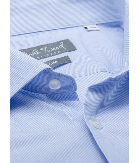 Camisa Clásica de Mil Rayas Azul Claro 2