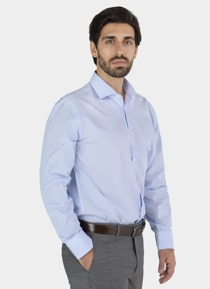 Classic Light Blue Pinstripe Shirt