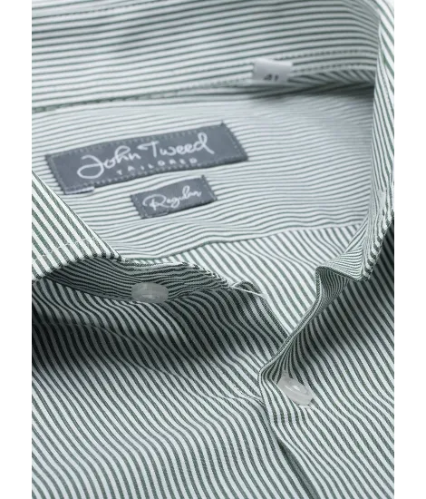 Camisa Clásica de Raya Verde 2