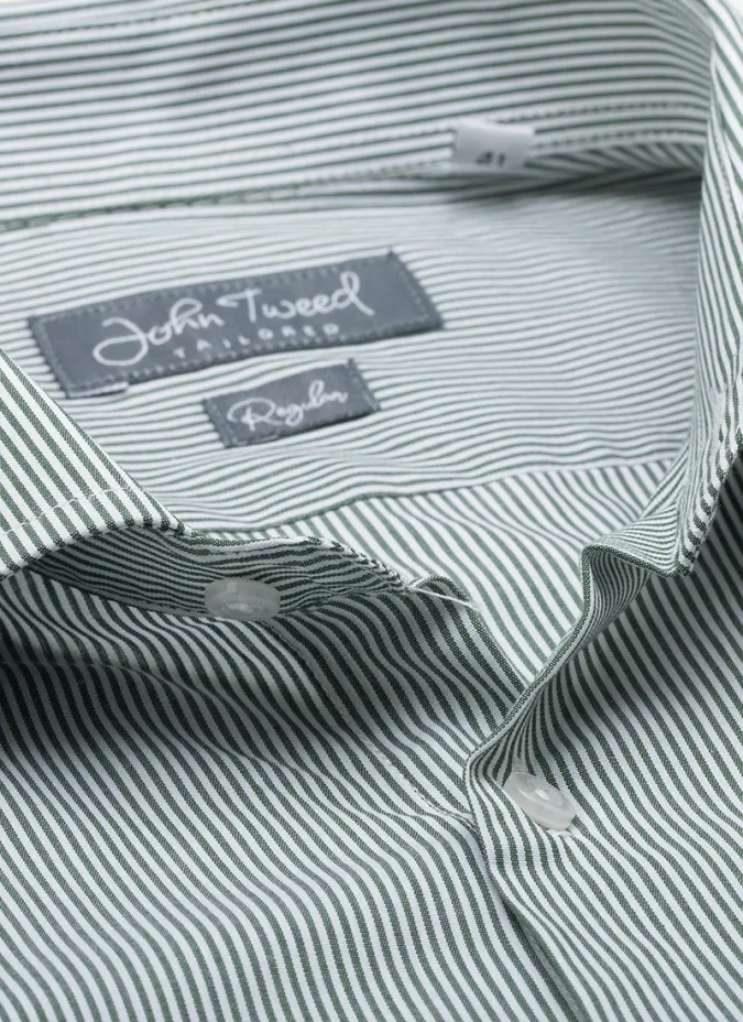Camisa Clássica Risca Verde